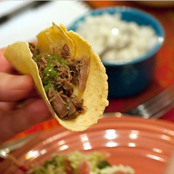 Es hat sich gelohnt: Taco mit Carnitas und Salsa Verde